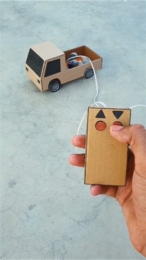 Diy remote control cardboard truck #viral #trending #shorts