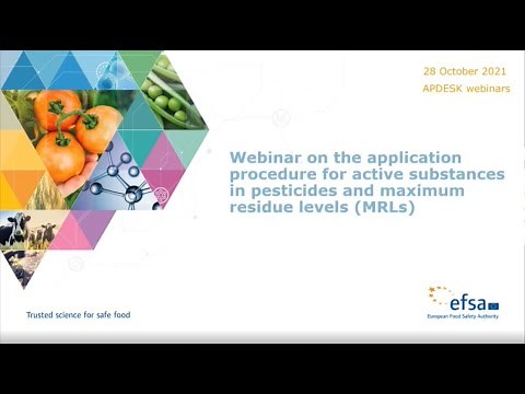 Webinar: Application procedure for active substances in pesticides and maximum residue levels (MRLs)