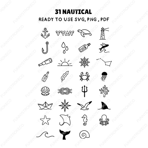 Nautical SVG Bundle | Sailor Ocean Clipart | Anchor Compass Vector | Lighthouse Ship Wheel PNG - Etsy