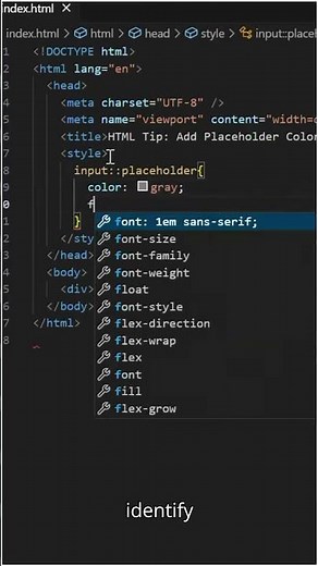 Change Placeholder Color with CSS | HTML Quick Tip
