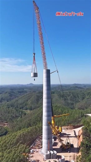 Building a Wind Turbine Tower – Assembling Reinforced Concrete Ring Segments #mixcraft