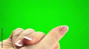 snap your fingers Close up. hand snapping his finger doing the hand gesture isolated on green background with copy space for place a text message for advertisement, and promote your brand and product