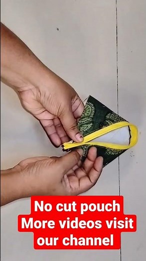 No cutting - Zipper pouch making at home | coin bag/ purse/ DIY tote bag sewing tutorial/DIY handbag