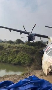 An aftermath video shows a Buddha Air ATR 72 substantially damaged after overshooting the runway during landing in Bhadrapur, Nepal. The airline confirmed that all 51 passengers and four crew members on board were safe. The flight had arrived in Bhadrapur from Kathmandu. In a statement, Buddha Air said the aircraft, 9N‑AMF, an ATR 72‑500, came to a stop near a drainage area roughly 200 meters beyond the runway. The aircraft sustained damage during the incident, but all passengers were quickly an
