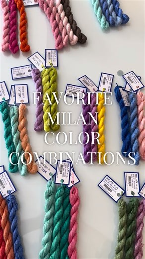 Lycette Needlepoint on Instagram: "Some of my favorite combinations of Milan, a silk and wool blend thread that is perfect for 13 mesh and available on lycettedesigns.com 💜🌸🪡"