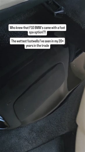 "Can you take a look at our car? It's getting 'damp' inside"... It is safe to say that I was shocked when I opened the door and saw this, I think these are the wettest footwells that I have ever seen!. It took a while to find the culprit but I got there!. #bmw #5series #damp #footspa #optionalextras #wet #repair #fix #dry #oxford #rain #water #f10 | Ox Autos Ltd