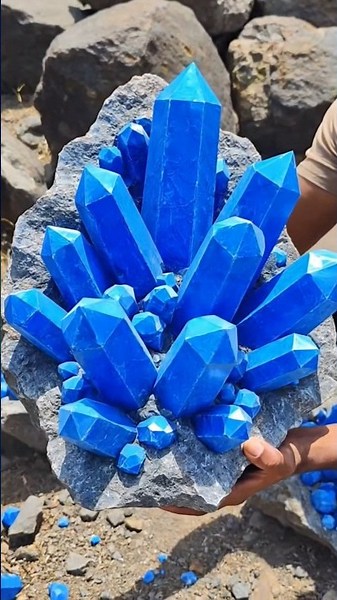 OMG 😱 Diamond Hunter Discovers Massive Blue Crystal Towers Inside Ancient Rock 💎