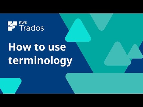 How to use terminology in Trados Studio