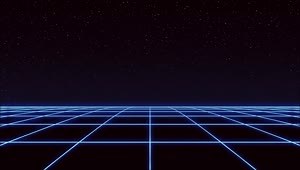Blue 80s Style Neon Grid HD Live Wallpaper For PC