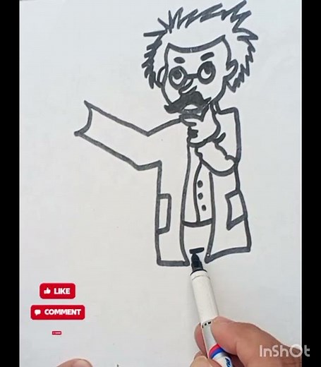 How to draw easy cartoon scientist drawing/#easy #cartoon #scientist #drawing #viralshort/Haa-Meem