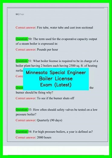 #learnexams Minnesota Special Engineer Boiler License Exam Latest video