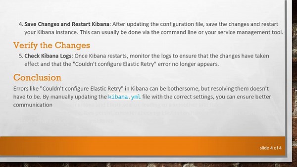 How to Resolve 'Couldn't Configure Elastic Retry' Error in Kibana?