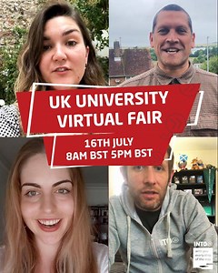 15K views · 119 reactions | Calling all international students. Do you want to study at a top UK university this year? You still can! From 8am - 5pm BST on the 16th of July, we will be hosting a UK University Virtual Fair, where you'll be able to live chat to higher education experts based across the UK and around the world about your UK study options. Follow the link to learn more and register today: https://myin.to/UKFair_signup | INTO Study | Facebook
