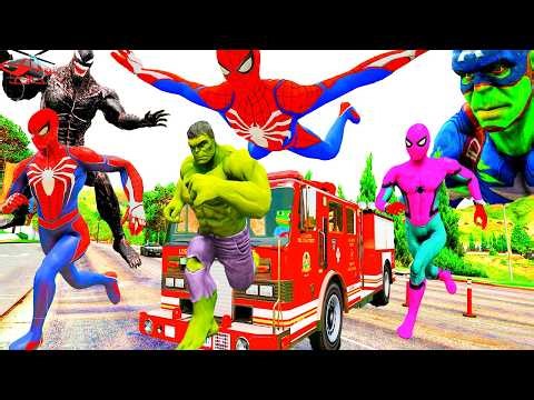 Khi Siêu Nhân Người Nhện Chạy Xe Ô Tô Mcqueen Giải Cứu Siêu Anh Hùng! Spiderman Rescue superheroes
