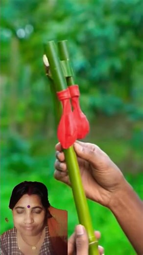 bamboo sticks balloon creation with slingshot bamboo