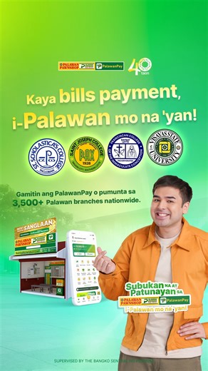 Bagsak man sa acads o love life, ‘wag lang sa bayarin! Kaya kapag tuition due date na, i-Palawan mo na 'yan! Siguraduhing bayad sa tuition: 👉 3,500 Palawan branches nationwide: https://bit.ly/4eBGi8N 👉 PalawanPay: https://bit.ly/4nvYHrL Subukan at patunayan na ‘yan sa Palawan! #iPalawanMoNa | Palawan Pawnshop - Palawan Express Pera Padala