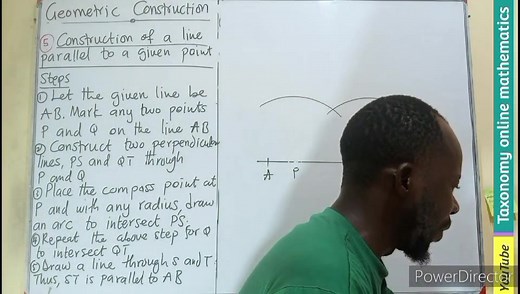 46 reactions · 8 comments | Geometric construction: Construction of a line parallel to a goven point - Episode 5 #followers #highlights #highlightseveryone #21stdigiskillz | Taxonomy online mathematics | Facebook