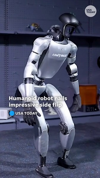 Watch as humanoid robot lands impressive side flip