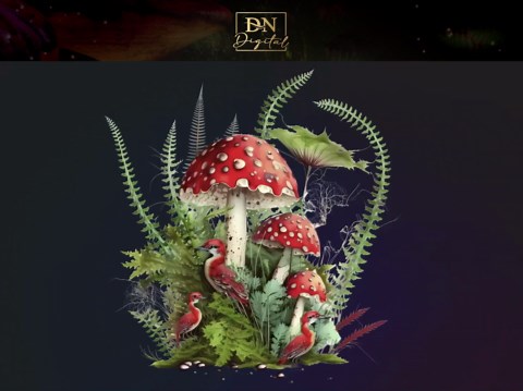 Red Fairy Tale Mushroom Clipart • Whimsical Fantasy PNG Images (digital Download) - Etsy