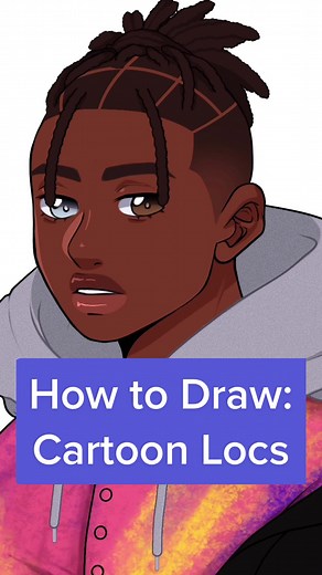 Procreate Tutorial: Drawing Cartoon Locs with Brush by Vegalia