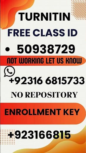 "Turnitin class ID and enrollment key utilized EP | No repository Use #USA #UNITED KINGDOM #EUROPE
