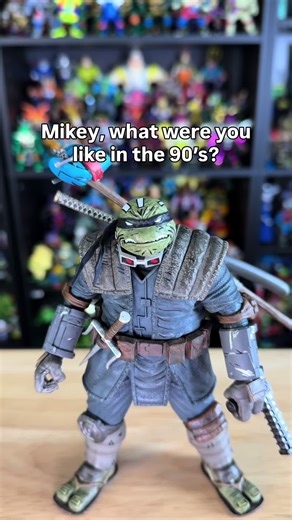 The good ol’ days 🥲🐢🐢🐢🐢 which one was YOUR Michelangelo toy? #tmnt #toys #nostalgia #collection #vintagetoys