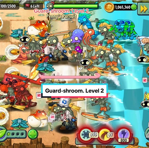 Plants vs Zombies 2. Penny Pursuit this week. Guard-shroom. Level 2. #pvz2 #plantsvszombies2 #pvz2pennypursuit #pvz2gameplay #fyppppppppppppppppppppppp