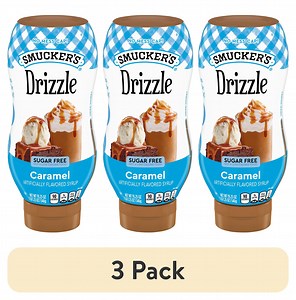 (3 pack) Smucker’s Drizzle Sugar Free Caramel Artificially Flavored Syrup, 19.25 oz Squeeze Bottle