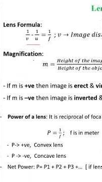 Lens Formula & Power of Lens