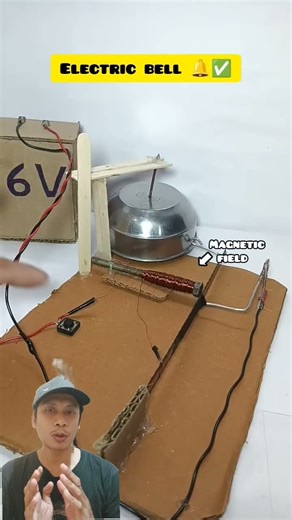 Simple Electromagnetic Bell DIY #experiment #tech #miniproject #scienceexperiment