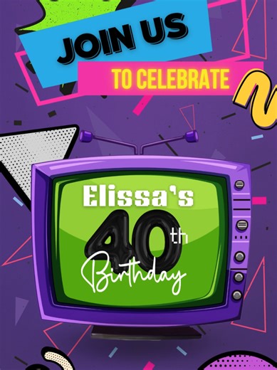 90's theme Birthday Video Invitation #90s #90sthrowback #90smusic #90sbirthdayparty #90sbirthday