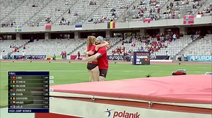 377K views · 10K reactions | What a reaction! Salome Lang clears an Olympic qualifying standard and Swiss record of 1.96m in the high jump at the European Team Championships First League! | European Athletics | Facebook