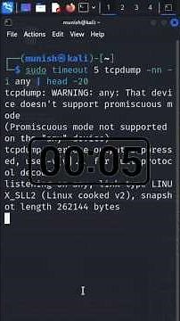 Capture Live Network Traffic from Terminal in JUST 5 SECONDS! #ethicalhacking #networksecurity