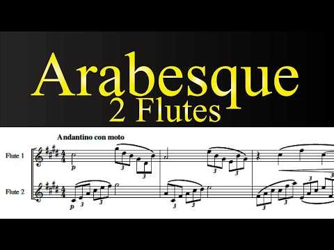Arabesque (Debussy)｜Flute Duet｜No Piano｜Intermediate｜Sheet Music
