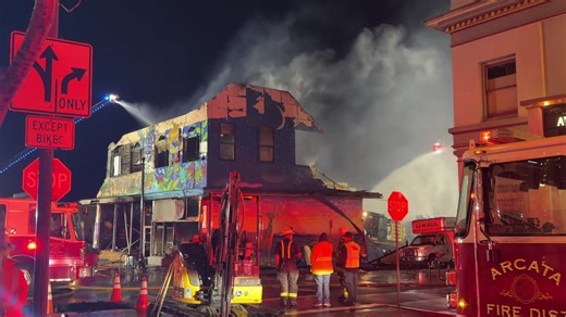 Large fire erupts in downtown Arcata; structures destroyed
