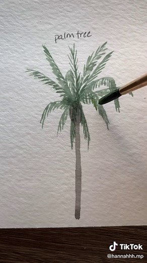 Watercolor Painting Tutorial: How to Paint Leafy Trees and Palm Trees
