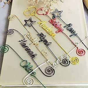 Custom Women's Bookmarks Colorful Aluminum Wire Name Bookmarks Personalized Name Bookmarks Unique Rose Gift Ideal Gift for Bookworms and Book Lovers! (Copper Wire)