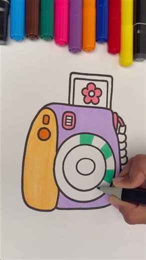 Super Quick Marker Coloring! ⏱️ Relaxing & Joyful Camera Art | Simple Drawing Tutorial