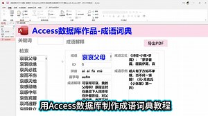 用Access数据库制作成语词典简要教程