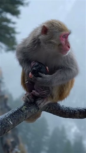 #animallove #animallife #animal #naturemiracle #animals #monkey #newbornmonkey #cute #mothermonkey