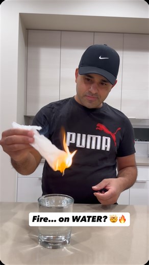 1K views · 13 reactions | Fire… on WATER? 勞 Crazy science moment — it looks like water is burning, but it’s actually a wild reaction happening on the surface. Safe experiment done under controlled conditions. Don’t try this at home without supervision! . . . #STEMForKids #FunLearning #STEMActivities #LearningThroughPlay #trend #KidsSTEM #STEMEducation #Futurelnnovators #HandsOnLearning #SciencelsFun #EarlyLearning #science | Raj Baral | Facebook