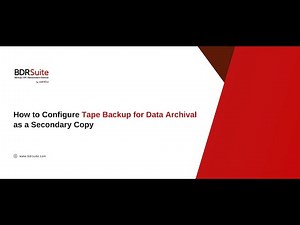 How to Configure Tape Backup for Data Archival