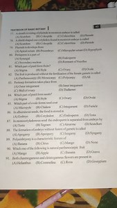 Multiple Choice Questions on Plant Anatomy and ReproductionA ... | Filo