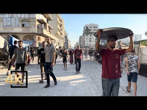 Gaza Palestine 🇵🇸 Walking Tour With Educational Context About Gaza | Gaza Streets | Gaza Today