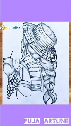 How to Draw a Girl in Winter | Easy Pencil Portrait #girlsketch #winter #tutorial #illustration