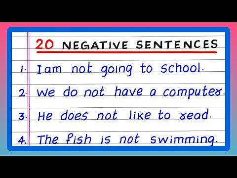 Negative Sentences | 20 Negative Sentences