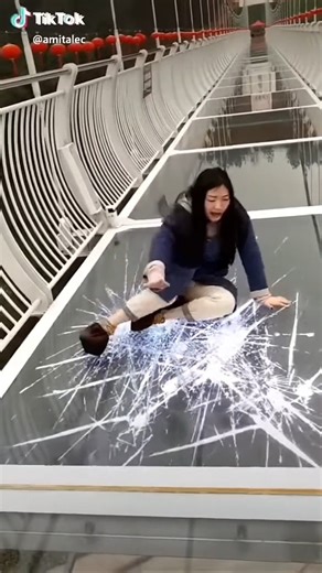 Glass bridge breaking prank👍🤣😂