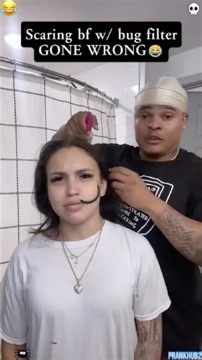 Funniest Bug Filter Prank On Boyfriend’s😂#shorts #comedy #coupleprank