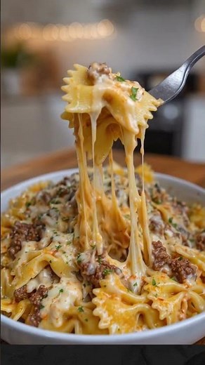 Cheesy Garlic Butter Beef Bowtie Pasta