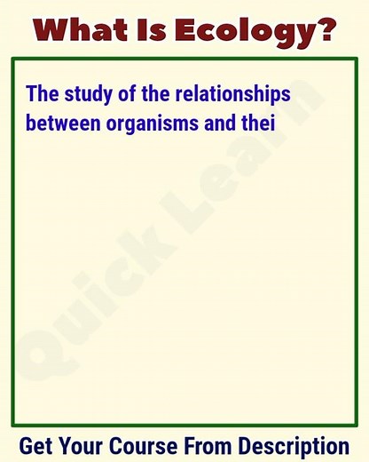 What Is Ecology? | Quick Learn #ecology #ecologie